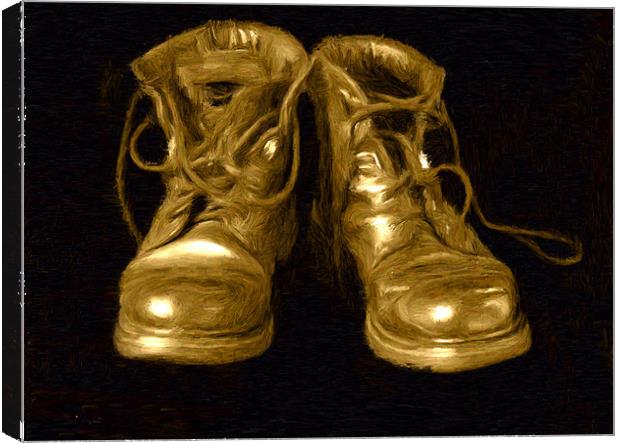 Boots - Oil Painting Effect Canvas Print by Glen Allen