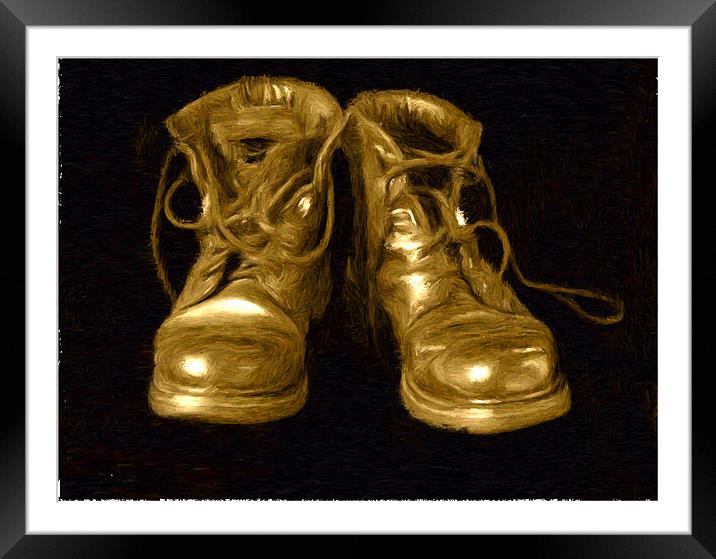 Boots - Oil Painting Effect Framed Mounted Print by Glen Allen