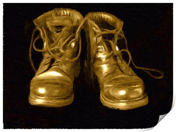 Boots - Oil Painting Effect Print by Glen Allen