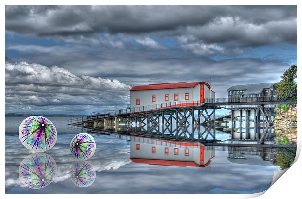 Lifeboat House And Cones Print by Steve Purnell