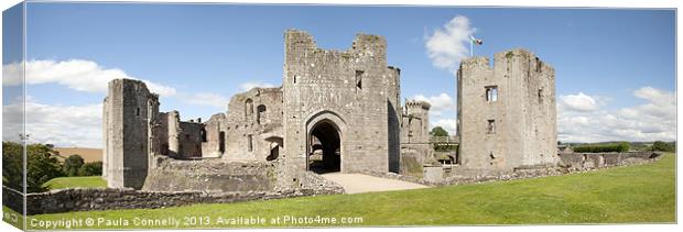 Raglan Castle Panorama Canvas Print by Paula Connelly