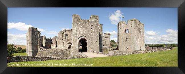 Raglan Castle Panorama Framed Print by Paula Connelly