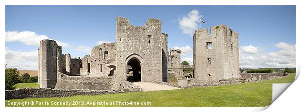 Raglan Castle Panorama Print by Paula Connelly