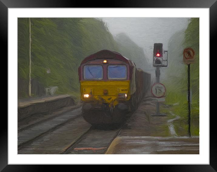 Goods Train at Hebden Bridge Framed Mounted Print by Glen Allen