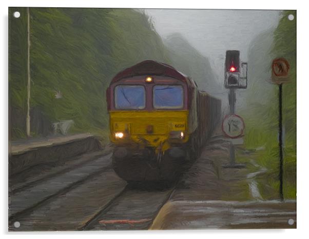 Goods Train at Hebden Bridge Acrylic by Glen Allen