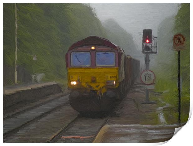 Goods Train at Hebden Bridge Print by Glen Allen