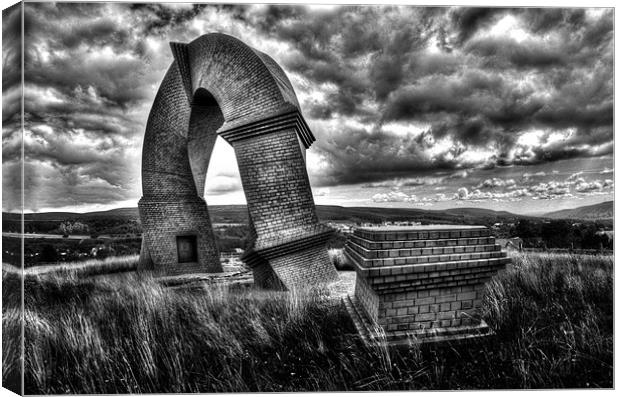 The Twisted Chimney Monochrome Canvas Print by Steve Purnell