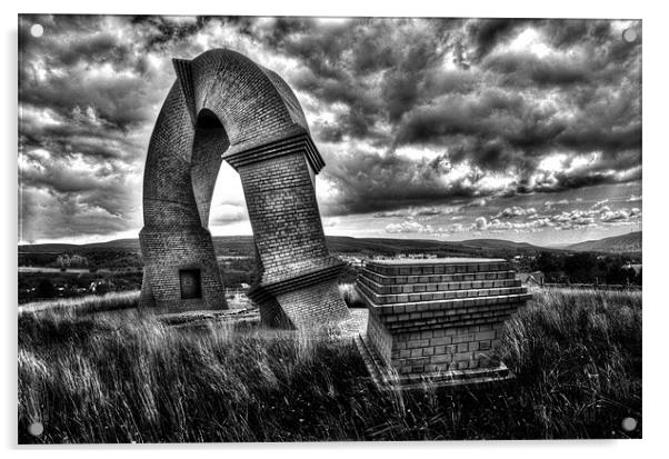 The Twisted Chimney Monochrome Acrylic by Steve Purnell