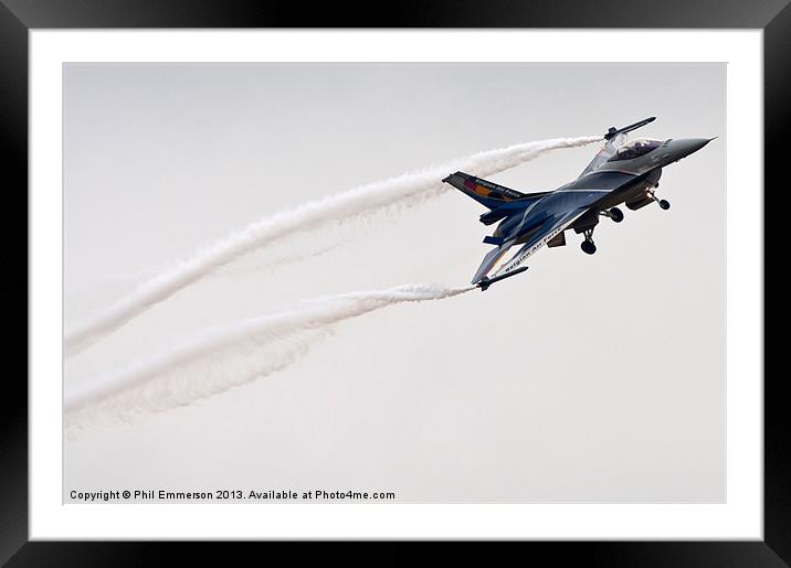 F16 Fighting Falcon Aircraft Framed Mounted Print by Phil Emmerson