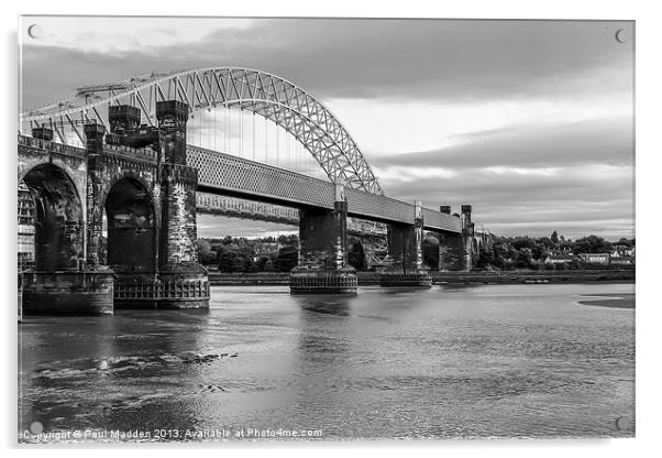 Runcorn Bridge - Black and white Acrylic by Paul Madden