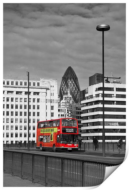 No.43 to London Bridge Print by Malcolm McHugh