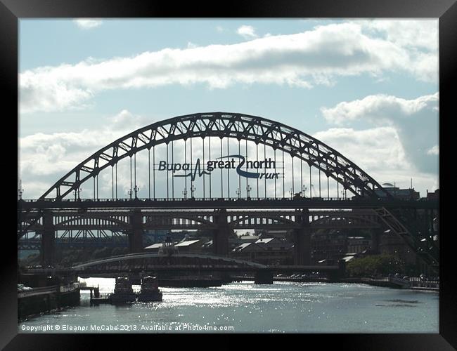 Looking Down The Tyne! Framed Print by Eleanor McCabe