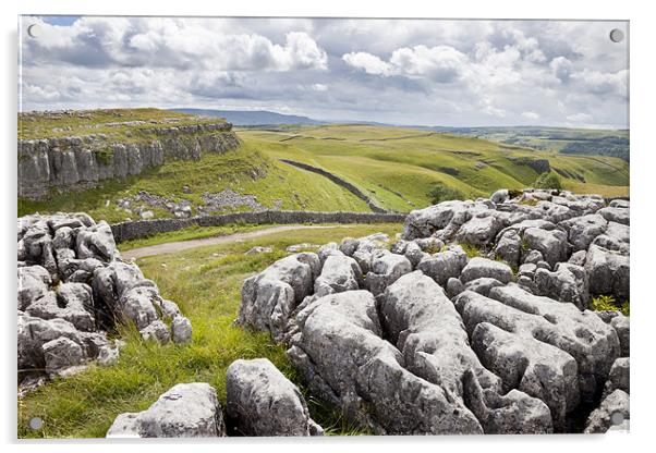 Yorkshire Dales Limestone Acrylic by Paula Connelly