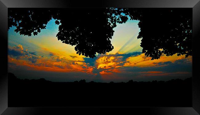 The Sun is Setting Framed Print by Tony Greer
