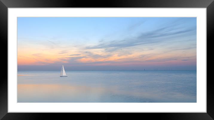Reculver Sunset Yacht Framed Mounted Print by Robert  Radford