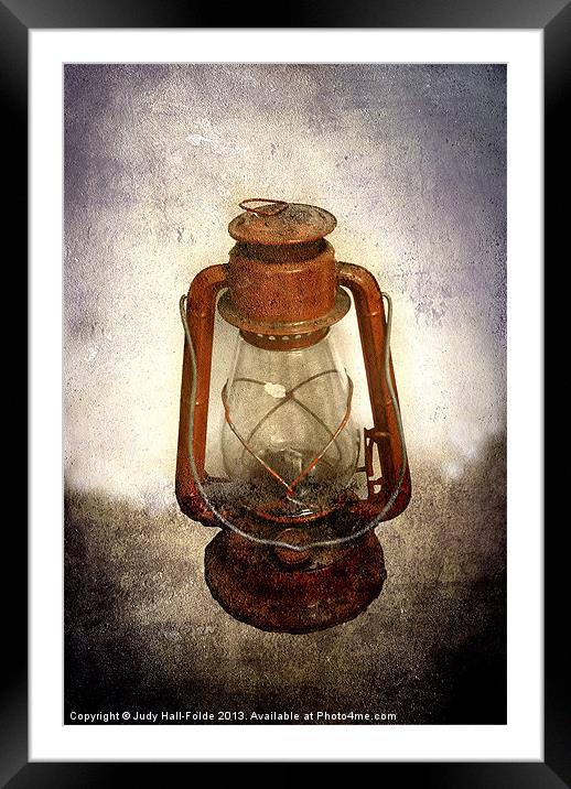 Vintage Lantern Framed Mounted Print by Judy Hall-Folde