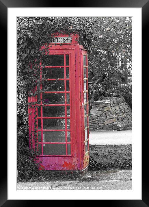 Red Phone Box Framed Mounted Print by Brian Roscorla
