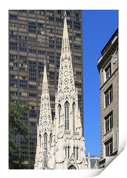 St Patricks Cathedral New York Print by Philip Pound