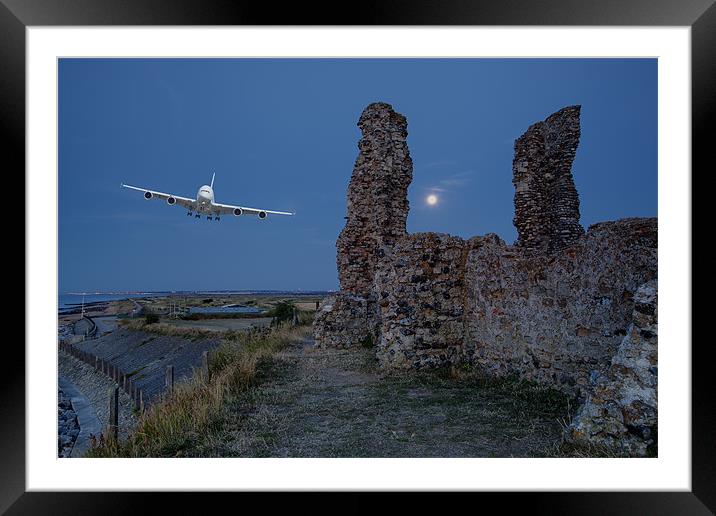 A380 Low Fly Framed Mounted Print by Nigel Jones