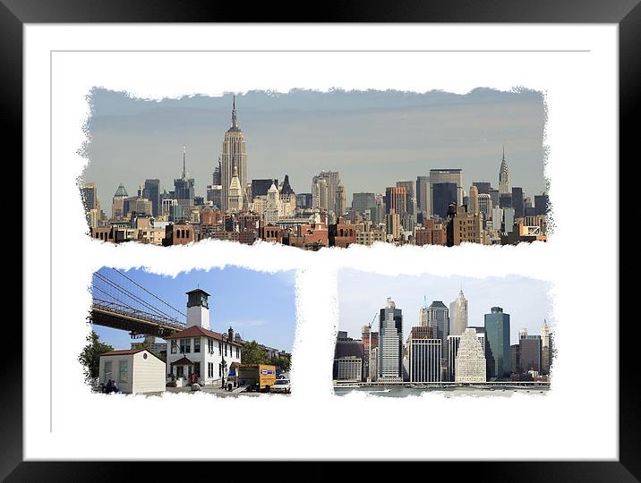 New York City Panorama Framed Mounted Print by Philip Pound