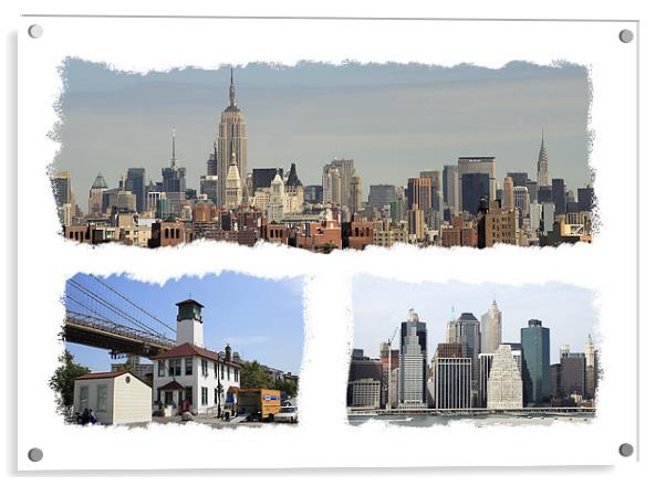 New York City Panorama Acrylic by Philip Pound