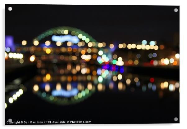 Tyne Bridge Bokeh Acrylic by Dan Davidson