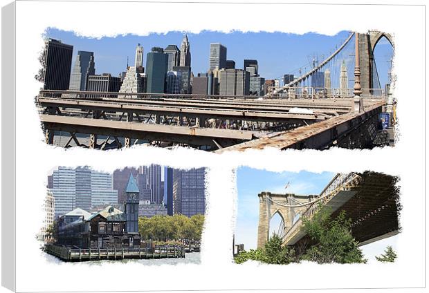 Brooklyn Bridge Lower Manhattan Canvas Print by Philip Pound