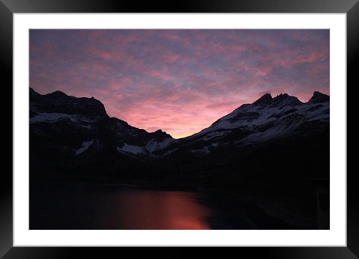 Sunset over the Morcles Nappe Framed Mounted Print by Christopher Price