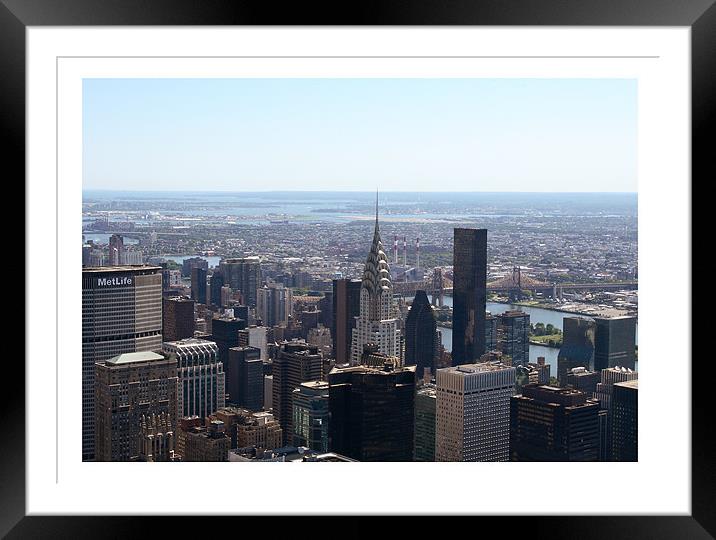 Chrysler Building from Empire State Framed Mounted Print by Philip Pound
