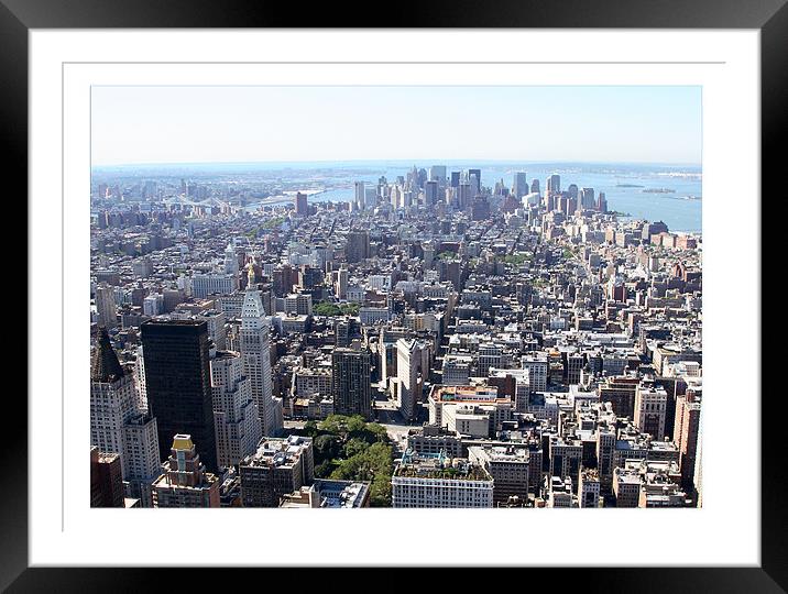 Lower Manhattan from Empire State Framed Mounted Print by Philip Pound
