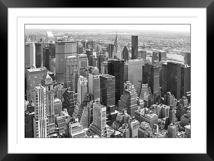 Manhattan from Empire State Building Framed Mounted Print by Philip Pound
