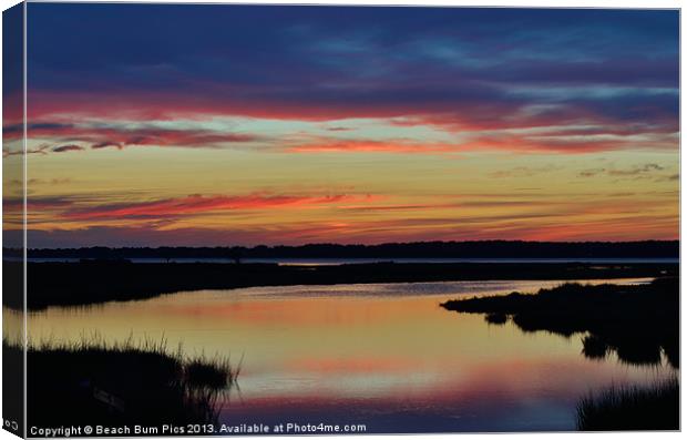 Sunset Marsh Canvas Print by Beach Bum Pics