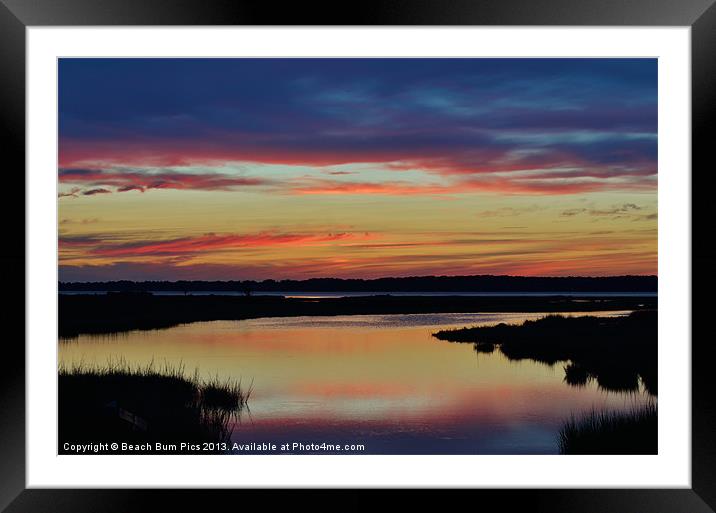 Sunset Marsh Framed Mounted Print by Beach Bum Pics