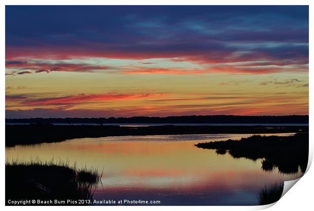 Sunset Marsh Print by Beach Bum Pics