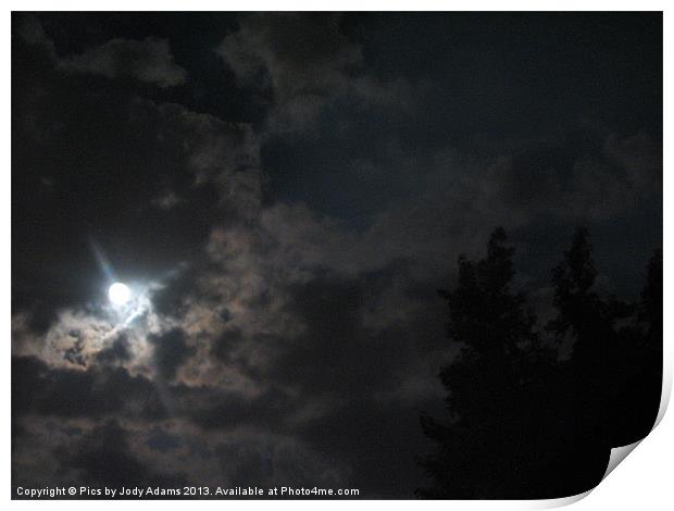 Moon and the Clouds Print by Pics by Jody Adams