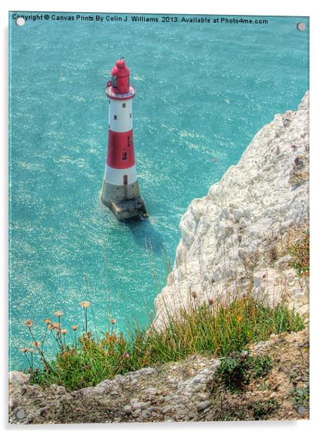 The Lighthouse From Beachy Head Acrylic by Colin Williams Photography