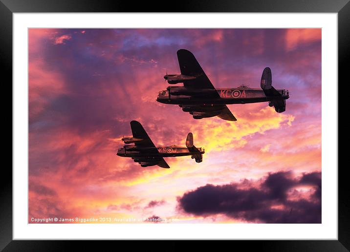 Lancaster Mission - Dawn Raid Framed Mounted Print by J Biggadike