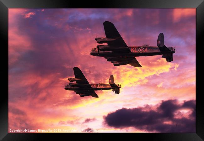 Lancaster Mission - Dawn Raid Framed Print by J Biggadike