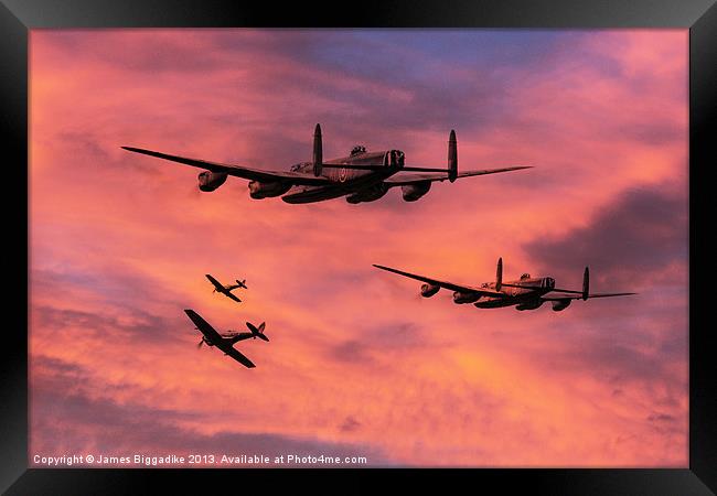 Bomber Escort - Dawn Raid Framed Print by J Biggadike