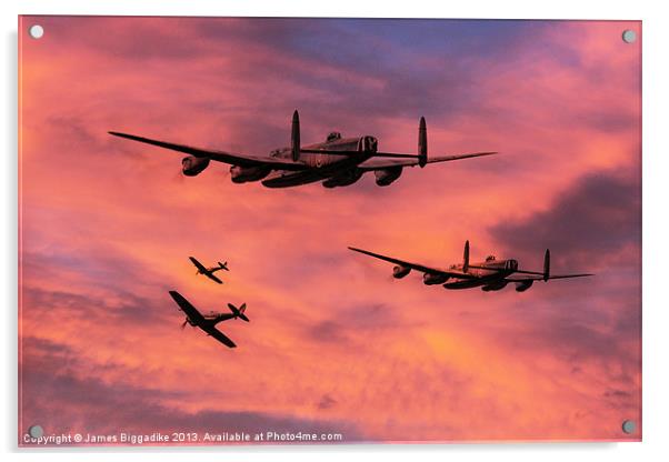 Bomber Escort - Dawn Raid Acrylic by J Biggadike