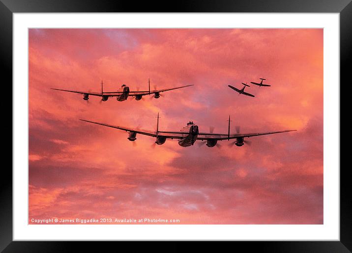 Spitfire Top Cover - Dawn Raid Framed Mounted Print by J Biggadike