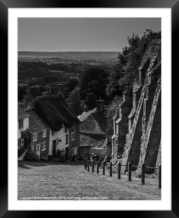 Gold Hill Shaftesbury Framed Mounted Print by Phil Wareham