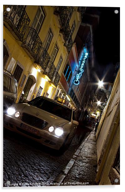 Streets of Lisbon Acrylic by Robert Pettitt