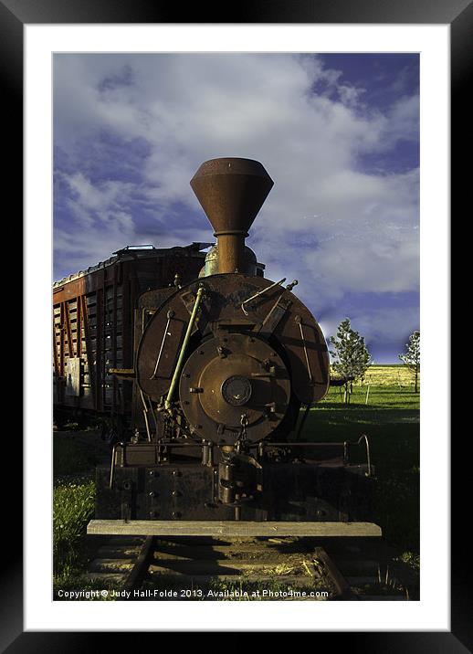 Old Prairie Train Framed Mounted Print by Judy Hall-Folde
