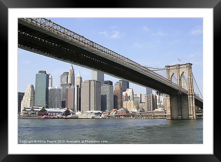Brooklyn Bridge New York USA Framed Mounted Print by Philip Pound