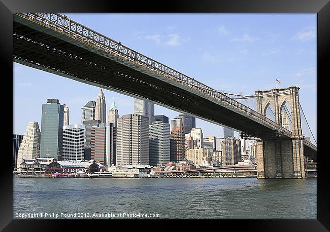 Brooklyn Bridge New York USA Framed Print by Philip Pound