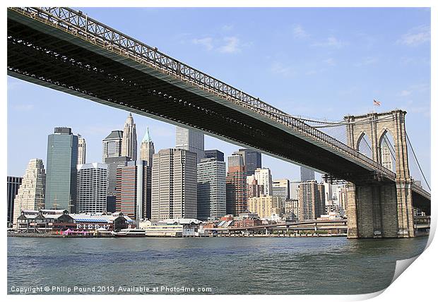 Brooklyn Bridge New York USA Print by Philip Pound