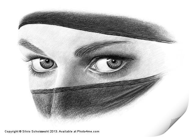 mystic eyes Print by Silvio Schoisswohl
