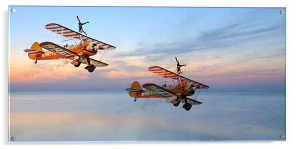 Breitling Wingwalkers Sunset Acrylic by Robert  Radford