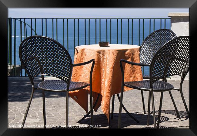 Table for Three Framed Print by George Davidson